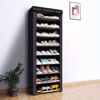 Schuhschrank mit Stoffbezug – Stahlgestell & 6 oder 8 Ebenen