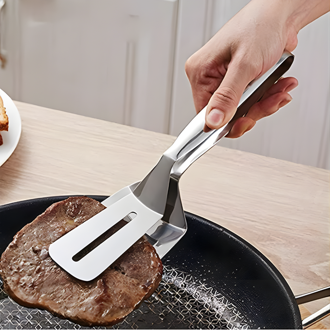 Edelstahl-Wendegreifer – Spatula & Zange 26 cm Kombination