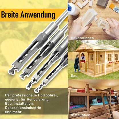 Holzbohrer-Set Edelstahl – Quadratische Löcher & Präzisionsschnitt