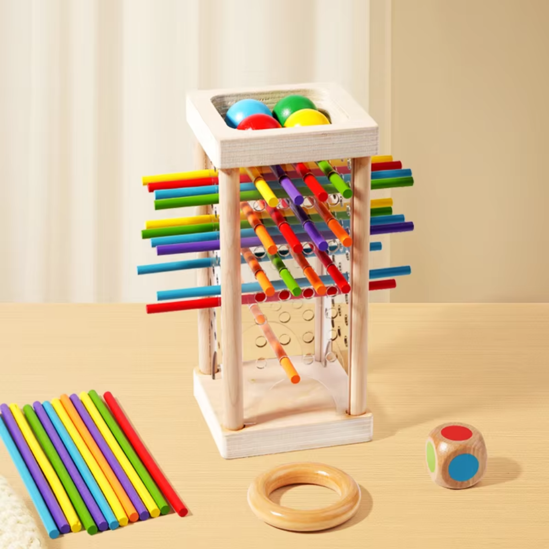Holz-Steckturm-Spiel – Feinmotorik & Lernspiel ab 3 Jahren