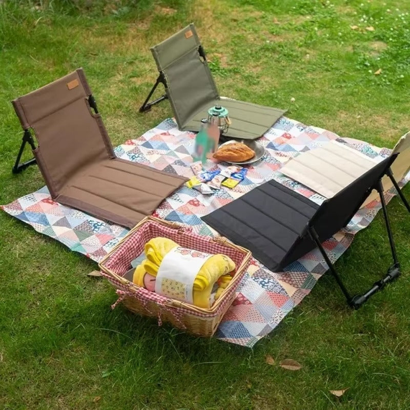 Klappbarer Bodenstuhl mit Rückenlehne – Camping & Picknick