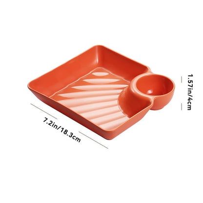 Dip-Teller mit Soßenfach – Kein Kleckern & Snack-Design