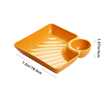 Dip-Teller mit Soßenfach – Kein Kleckern & Snack-Design