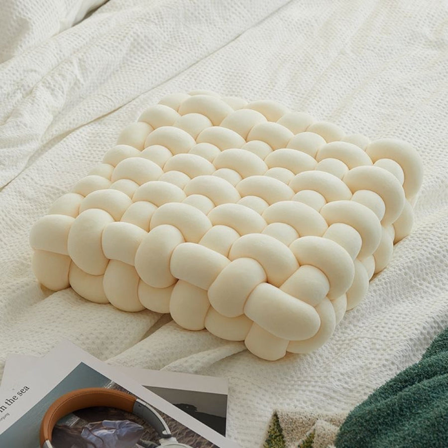 Gewebtes Knotkissen – Weiches Sitzkissen für Sofa & Bett