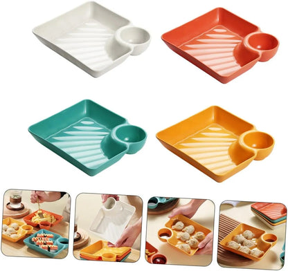 Dip-Teller mit Soßenfach – Kein Kleckern & Snack-Design