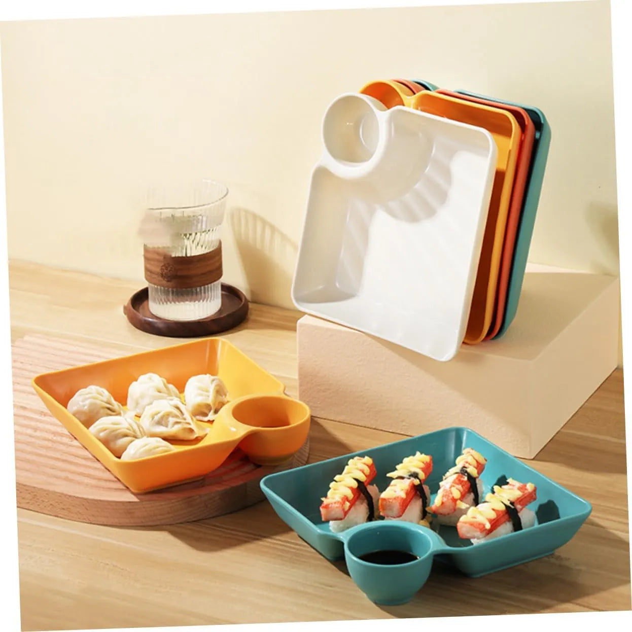 Dip-Teller mit Soßenfach – Kein Kleckern & Snack-Design