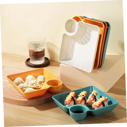 Dip-Teller mit Soßenfach – Kein Kleckern & Snack-Design