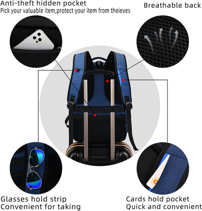 Wasserdichter Laptop-Reiserucksack – USB-Ladeport & Organizer-Fächer