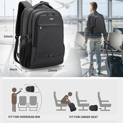 Wasserdichter Laptop-Reiserucksack – USB-Ladeport & Organizer-Fächer