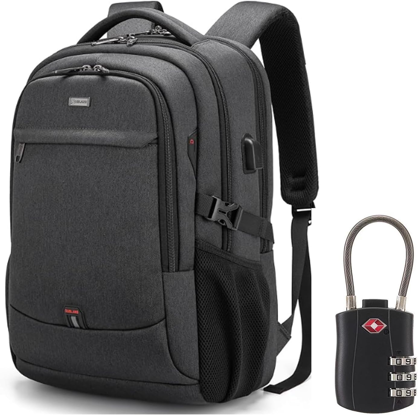 Wasserdichter Laptop-Reiserucksack – USB-Ladeport & Organizer-Fächer