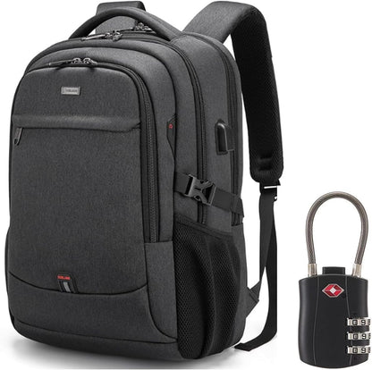 Wasserdichter Laptop-Reiserucksack – USB-Ladeport & Organizer-Fächer