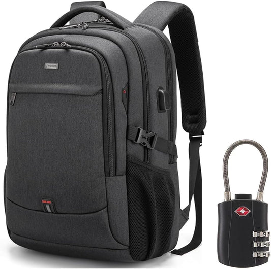 Wasserdichter Laptop-Reiserucksack – USB-Ladeport & Organizer-Fächer