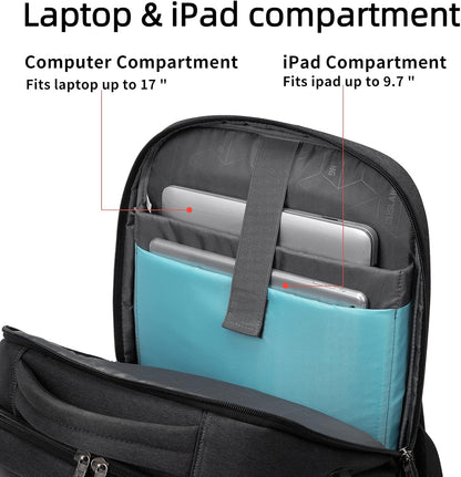 Wasserdichter Laptop-Reiserucksack – USB-Ladeport & Organizer-Fächer