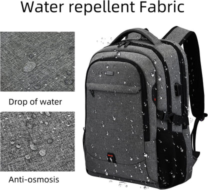 Wasserdichter Laptop-Reiserucksack – USB-Ladeport & Organizer-Fächer