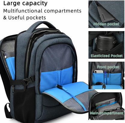 Wasserdichter Laptop-Reiserucksack – USB-Ladeport & Organizer-Fächer