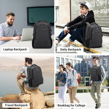 Wasserdichter Laptop-Reiserucksack – USB-Ladeport & Organizer-Fächer
