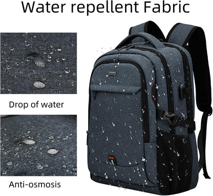 Wasserdichter Laptop-Reiserucksack – USB-Ladeport & Organizer-Fächer