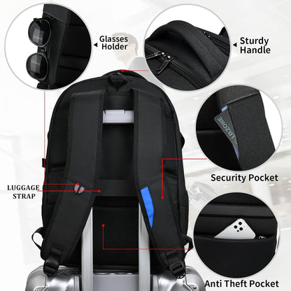 Wasserdichter Laptop-Reiserucksack – USB-Ladeport & Organizer-Fächer