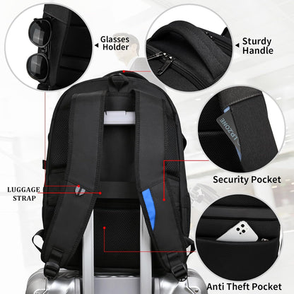 Wasserdichter Laptop-Reiserucksack – USB-Ladeport & Organizer-Fächer