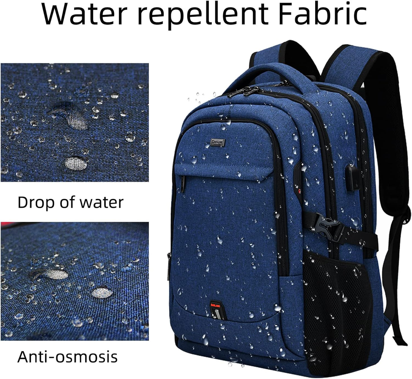 Wasserdichter Laptop-Reiserucksack – USB-Ladeport & Organizer-Fächer