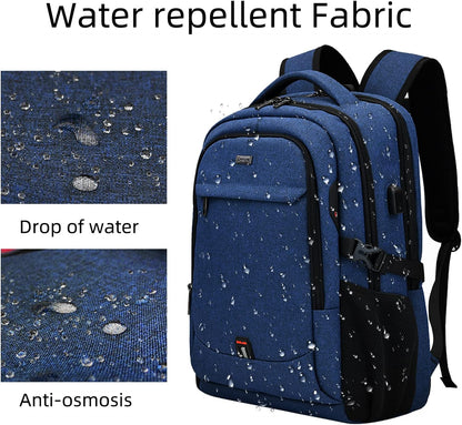 Wasserdichter Laptop-Reiserucksack – USB-Ladeport & Organizer-Fächer