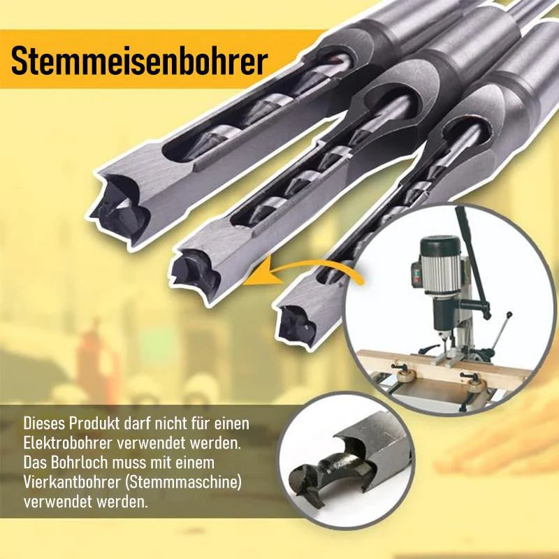 Holzbohrer-Set Edelstahl – Quadratische Löcher & Präzisionsschnitt
