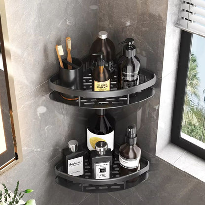 Eck-Duschregal Aluminium – Bohrlos & Selbstklebend für Bad