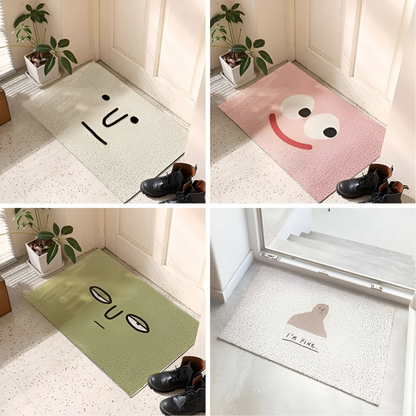 Smiley-Fußmatte PVC – Rutschfest & Schnelltrocknend