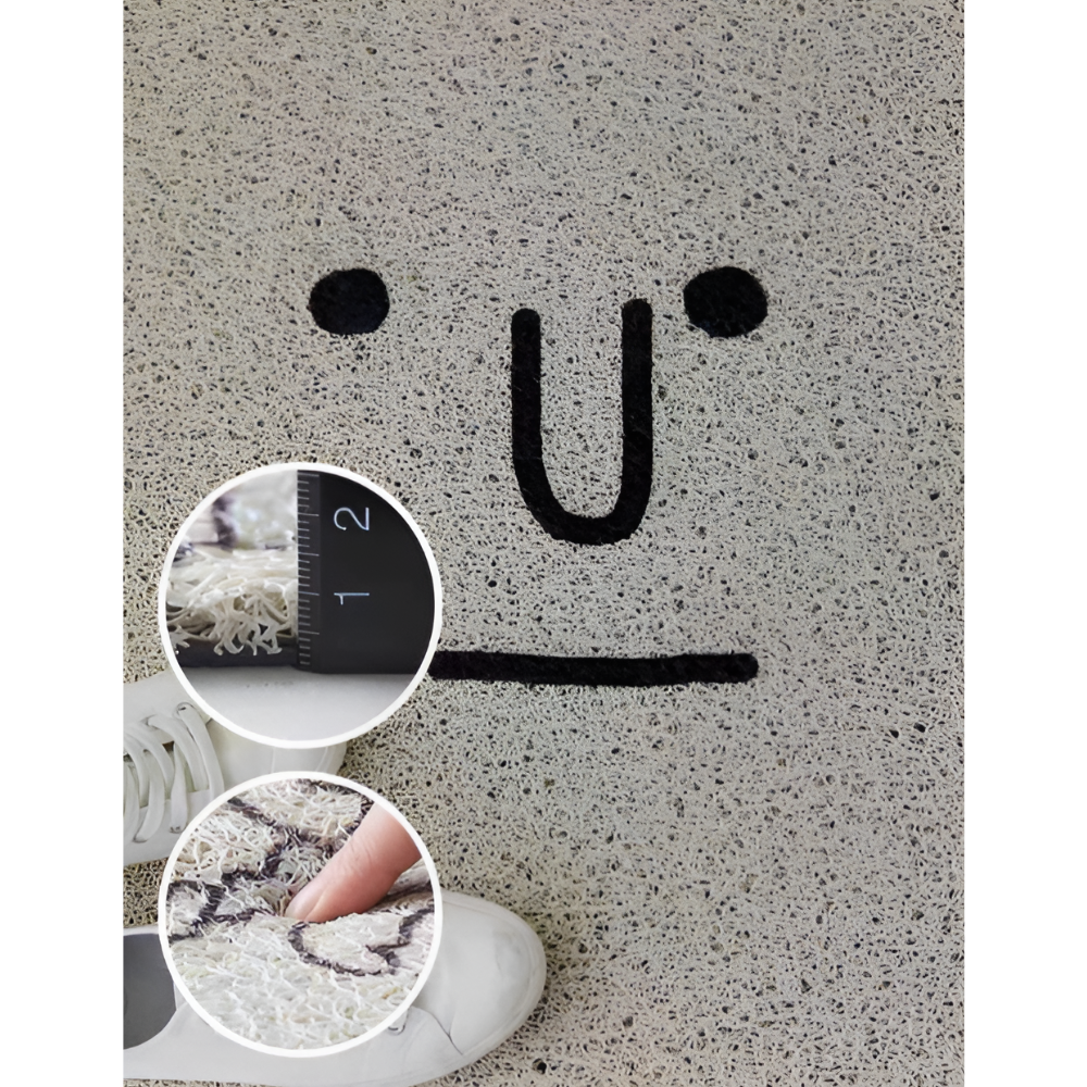 Smiley-Fußmatte PVC – Rutschfest & Schnelltrocknend