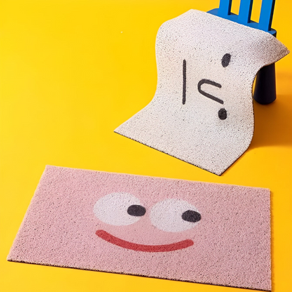 Smiley-Fußmatte PVC – Rutschfest & Schnelltrocknend