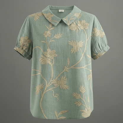Damen Vintage Blumenmuster Bluse | Lässige Mode