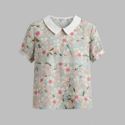 Damen Vintage Blumenmuster Bluse | Lässige Mode