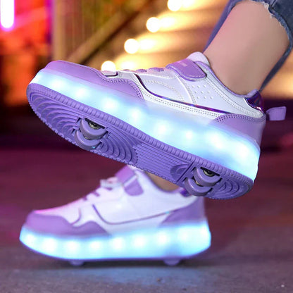 Orthopädische LED-Rollschuhe Zoe – Leuchtende Räder & Größenverstellbar