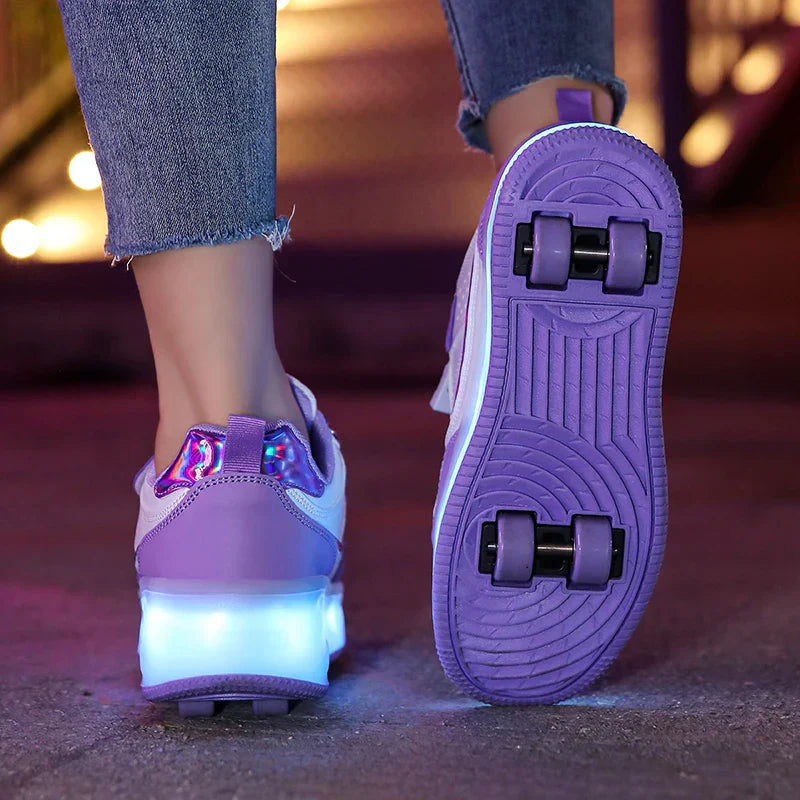 Orthopädische LED-Rollschuhe Zoe – Leuchtende Räder & Größenverstellbar