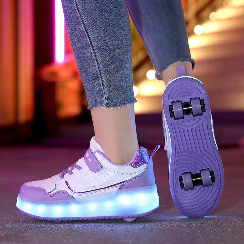 Orthopädische LED-Rollschuhe Zoe – Leuchtende Räder & Größenverstellbar