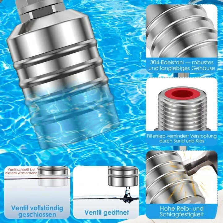 Automatisches Schwimmerventil Edelstahl – Ohne Strom & Wartungsfrei