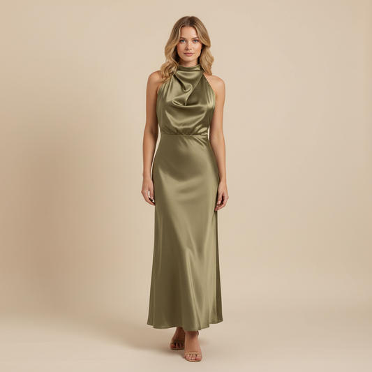 Halfter Abendkleid für Damen | Midi Kleid für Hochzeiten