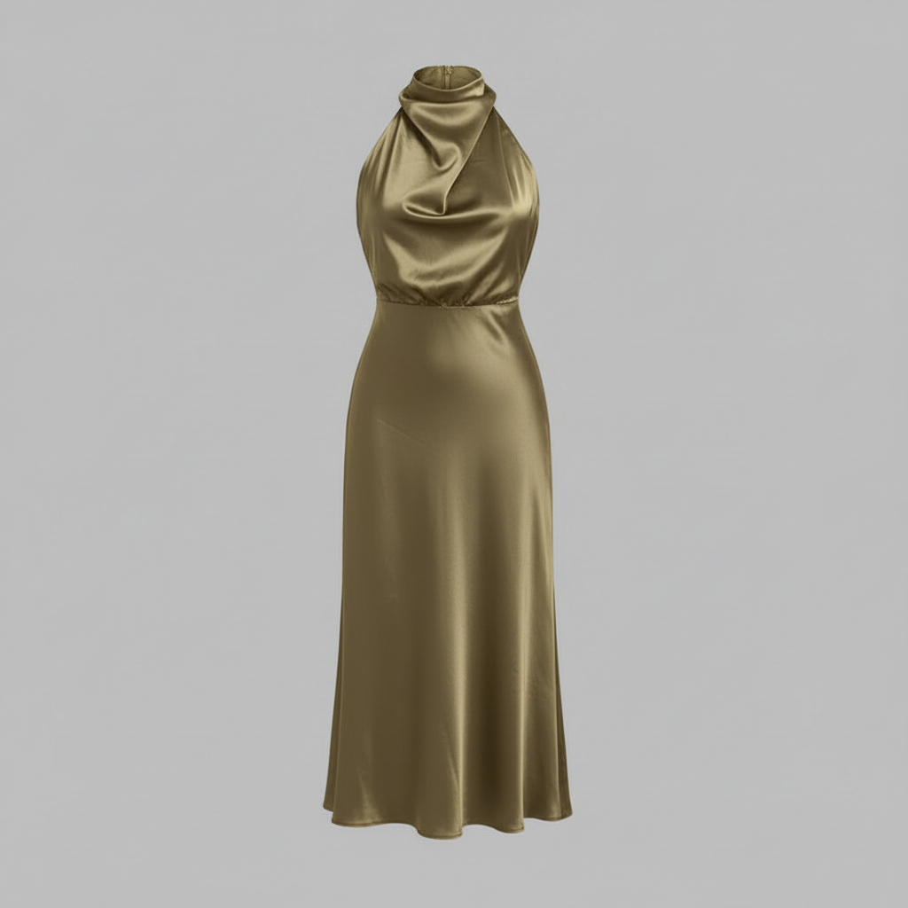 Halfter Abendkleid für Damen | Midi Kleid für Hochzeiten