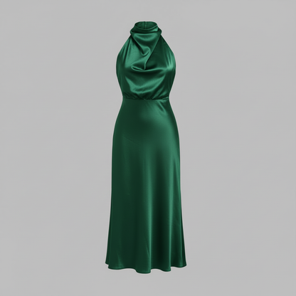 Halfter Abendkleid für Damen | Midi Kleid für Hochzeiten