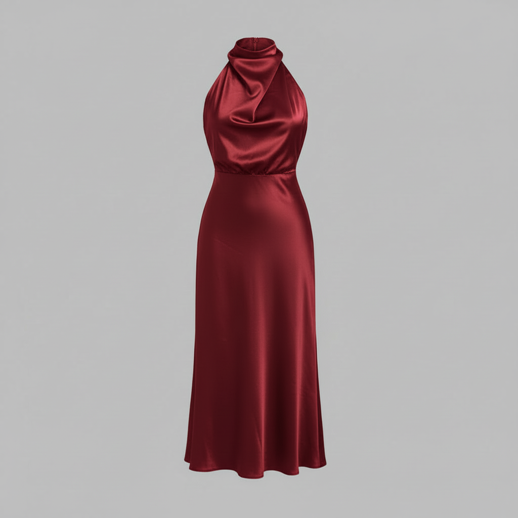 Halfter Abendkleid für Damen | Midi Kleid für Hochzeiten