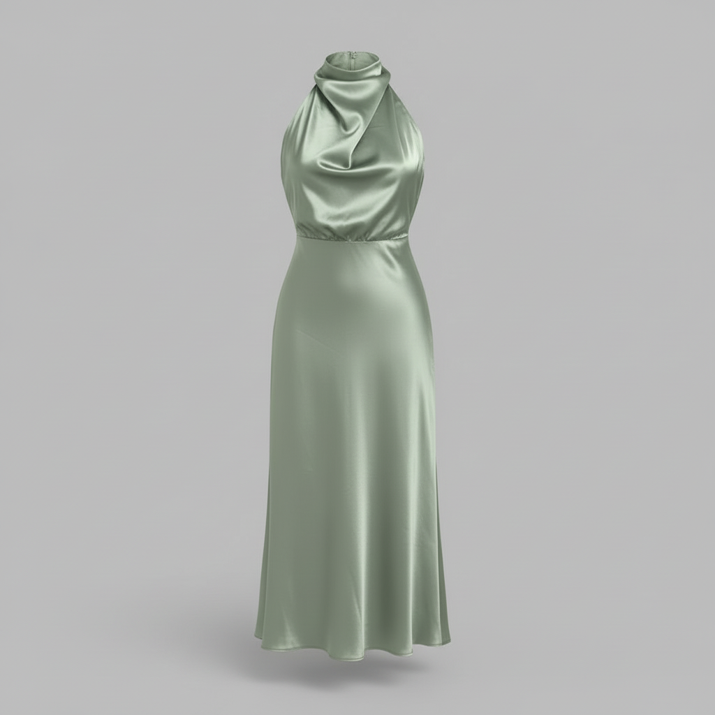 Halfter Abendkleid für Damen | Midi Kleid für Hochzeiten