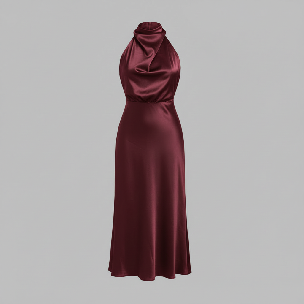 Halfter Abendkleid für Damen | Midi Kleid für Hochzeiten