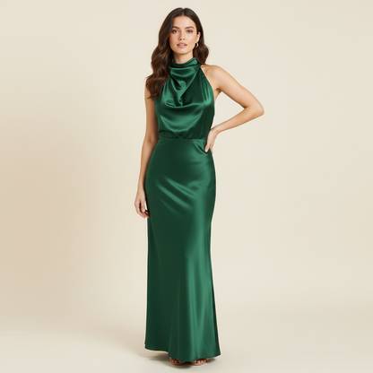 Halfter Abendkleid für Damen | Midi Kleid für Hochzeiten