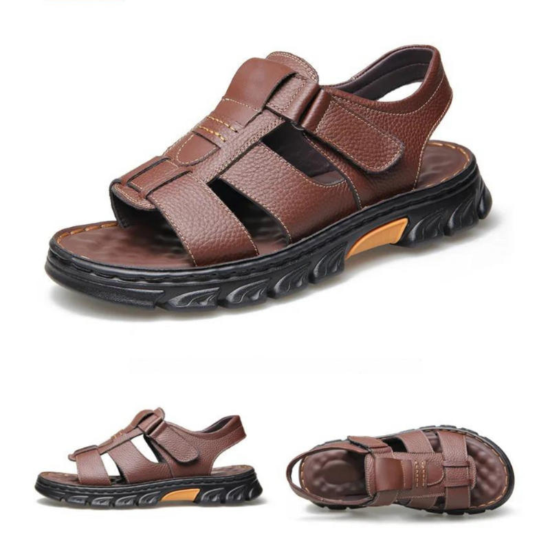 Orthopädische Leder-Herrensandalen Thijs – Fußbett & Atmungsaktiv