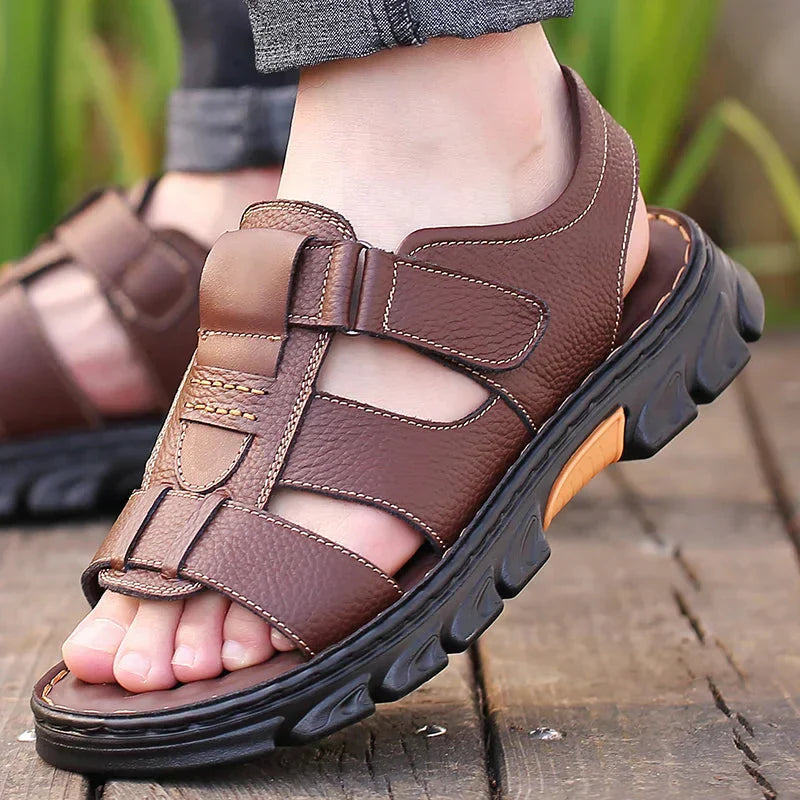Orthopädische Leder-Herrensandalen Thijs – Fußbett & Atmungsaktiv