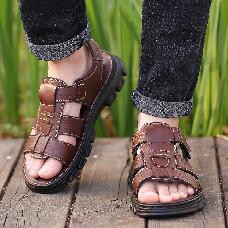 Orthopädische Leder-Herrensandalen Thijs – Fußbett & Atmungsaktiv