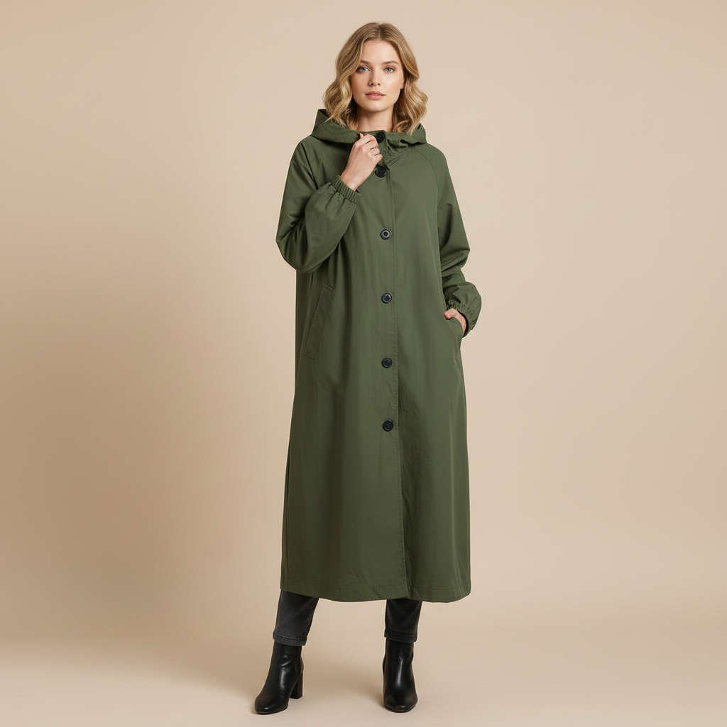 Langer Trenchcoat für Damen | Klassischer Wintermantel