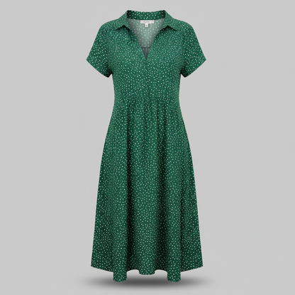 Hemdblusenkleid Midi Damen | Kurzärmliges Kleid für Alltag