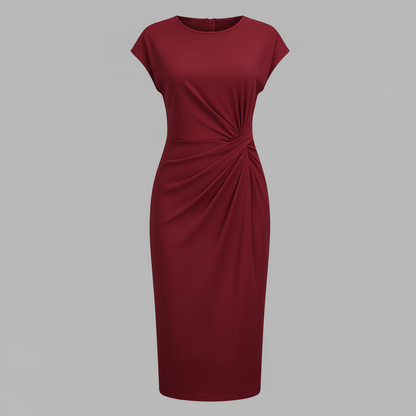 Elegantes Midi Kleid Damen | Kurzärmliges Formelles Kleid