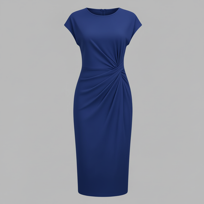 Elegantes Midi Kleid Damen | Kurzärmliges Formelles Kleid